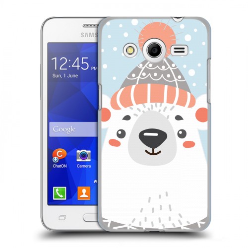 Дизайнерский пластиковый чехол для Samsung Galaxy Core 2  Новогоднее смешенное