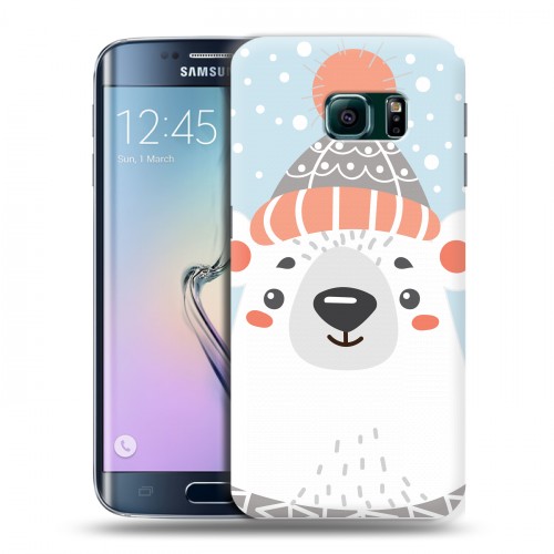Дизайнерский пластиковый чехол для Samsung Galaxy S6 Edge  Новогоднее смешенное