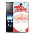 Дизайнерский пластиковый чехол для Sony Xperia TX  Новогоднее смешенное