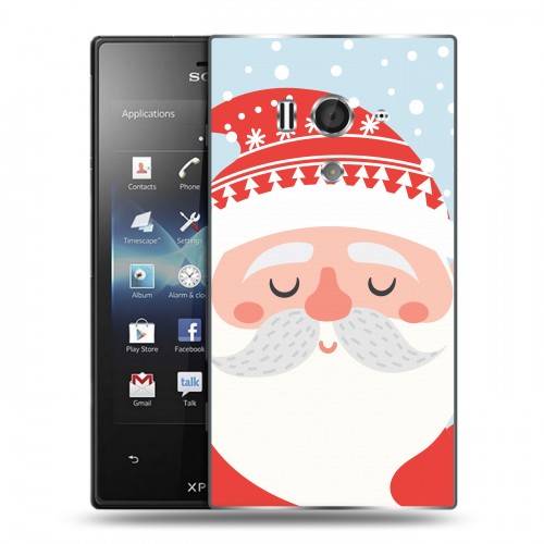 Дизайнерский пластиковый чехол для Sony Xperia acro S  Новогоднее смешенное