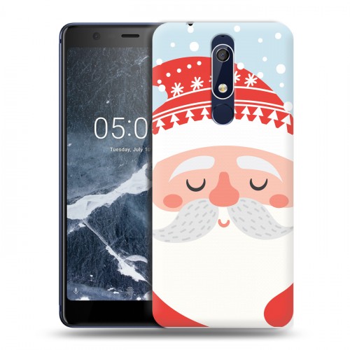 Дизайнерский пластиковый чехол для Nokia 5.1  Новогоднее смешенное