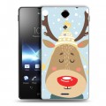 Дизайнерский пластиковый чехол для Sony Xperia TX  Новогоднее смешенное