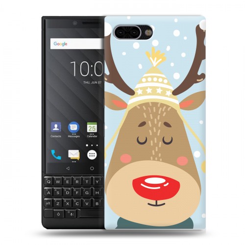 Дизайнерский пластиковый чехол для BlackBerry KEY2  Новогоднее смешенное
