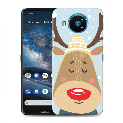 Дизайнерский силиконовый чехол для Nokia 8.3  Новогоднее смешенное