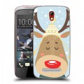 Дизайнерский пластиковый чехол для HTC Desire 500  Новогоднее смешенное