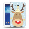 Дизайнерский силиконовый чехол для Samsung Galaxy Tab 3 Lite  Новогоднее смешенное