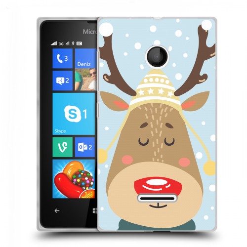 Дизайнерский пластиковый чехол для Microsoft Lumia 435  Новогоднее смешенное