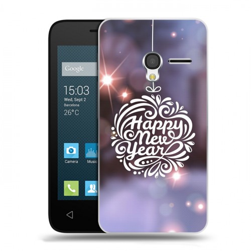 Дизайнерский пластиковый чехол для Alcatel One Touch Pixi 3 (4.5) новогодний принт