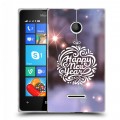 Дизайнерский пластиковый чехол для Microsoft Lumia 435 новогодний принт