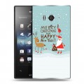 Дизайнерский пластиковый чехол для Sony Xperia acro S новогодний принт