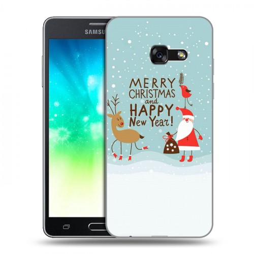 Дизайнерский силиконовый с усиленными углами чехол для Samsung Galaxy A3 (2017) новогодний принт