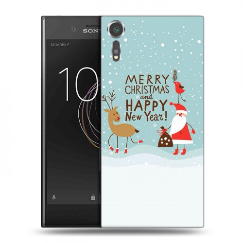 Дизайнерский пластиковый чехол для Sony Xperia XZs новогодний принт