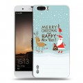 Дизайнерский силиконовый чехол для Huawei Honor 6 Plus новогодний принт