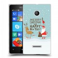 Дизайнерский пластиковый чехол для Microsoft Lumia 435 новогодний принт