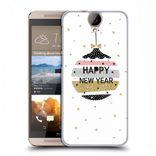 Дизайнерский пластиковый чехол для HTC One E9+ новогодний принт
