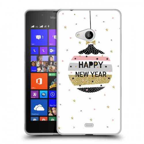 Дизайнерский пластиковый чехол для Microsoft Lumia 540 новогодний принт