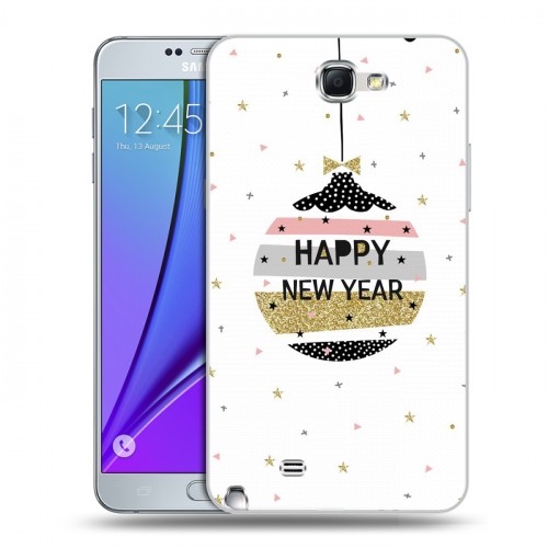 Дизайнерский пластиковый чехол для Samsung Galaxy Note 2 новогодний принт