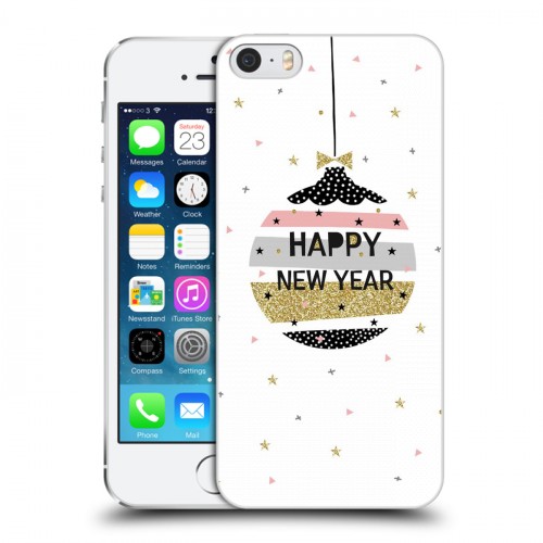 Дизайнерский пластиковый чехол для Iphone 5s новогодний принт