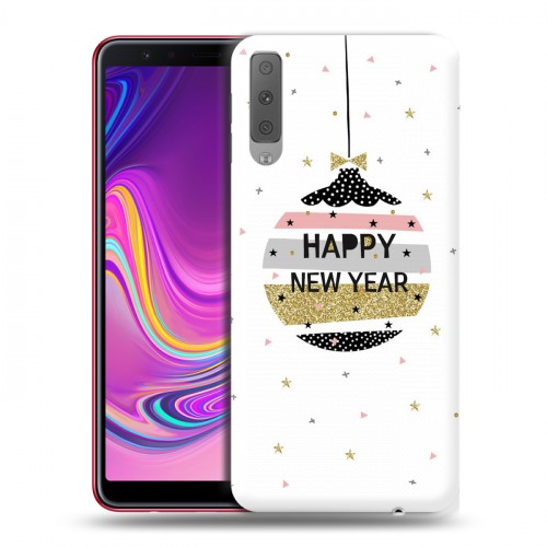 Дизайнерский силиконовый с усиленными углами чехол для Samsung Galaxy A7 (2018) новогодний принт