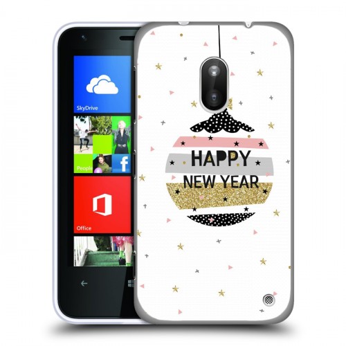 Дизайнерский пластиковый чехол для Nokia Lumia 620 новогодний принт