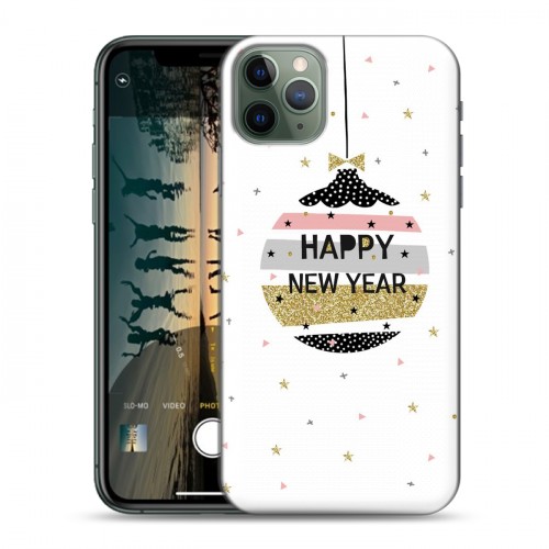Дизайнерский пластиковый чехол для Iphone 11 Pro Max новогодний принт