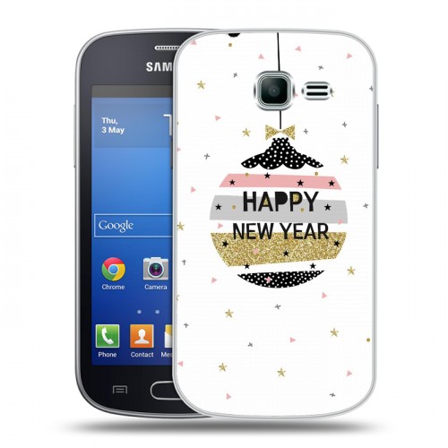 Дизайнерский пластиковый чехол для Samsung Galaxy Trend Lite новогодний принт