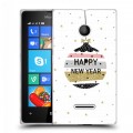 Дизайнерский пластиковый чехол для Microsoft Lumia 435 новогодний принт