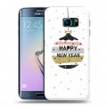 Дизайнерский силиконовый чехол для Samsung Galaxy S6 Edge новогодний принт
