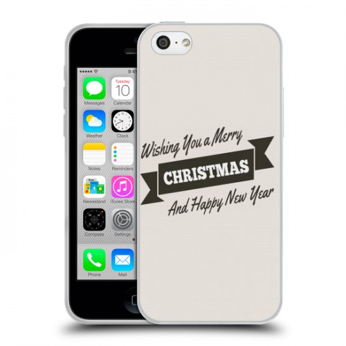 Дизайнерский пластиковый чехол для Iphone 5c новогодний принт