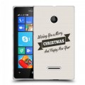 Дизайнерский пластиковый чехол для Microsoft Lumia 435 новогодний принт