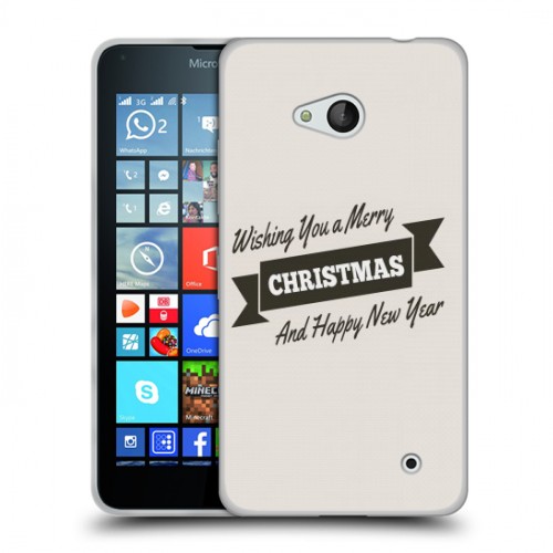 Дизайнерский силиконовый чехол для Microsoft Lumia 640 новогодний принт