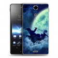 Дизайнерский пластиковый чехол для Sony Xperia TX новогодний принт