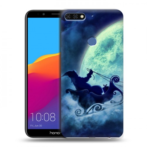 Дизайнерский пластиковый чехол для Huawei Honor 7C Pro новогодний принт