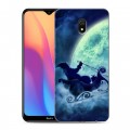 Дизайнерский силиконовый с усиленными углами чехол для Xiaomi RedMi 8A новогодний принт