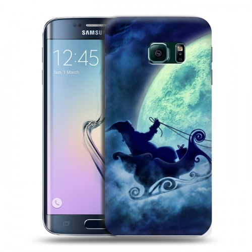 Дизайнерский пластиковый чехол для Samsung Galaxy S6 Edge новогодний принт