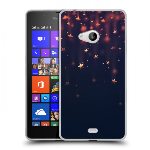 Дизайнерский пластиковый чехол для Microsoft Lumia 540 новогодний принт