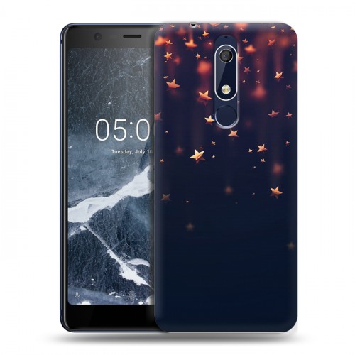 Дизайнерский пластиковый чехол для Nokia 5.1 новогодний принт