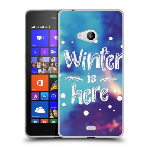 Дизайнерский пластиковый чехол для Microsoft Lumia 540 новогодний принт