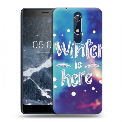 Дизайнерский пластиковый чехол для Nokia 5.1 новогодний принт