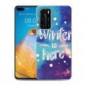 Дизайнерский пластиковый чехол для Huawei P40 новогодний принт