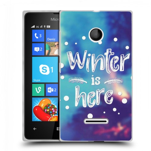 Дизайнерский пластиковый чехол для Microsoft Lumia 435 новогодний принт