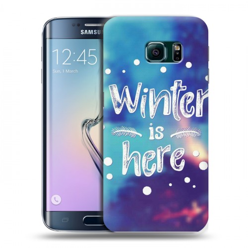 Дизайнерский силиконовый чехол для Samsung Galaxy S6 Edge новогодний принт