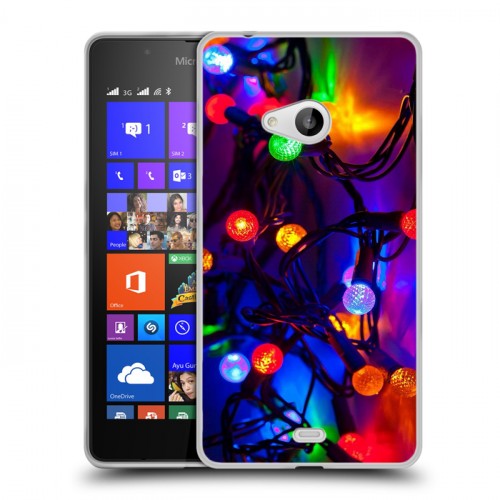 Дизайнерский пластиковый чехол для Microsoft Lumia 540 новогодний принт