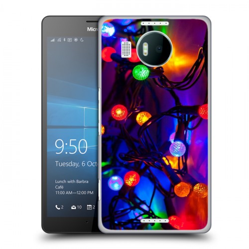 Дизайнерский пластиковый чехол для Microsoft Lumia 950 XL новогодний принт