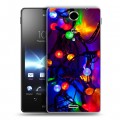 Дизайнерский пластиковый чехол для Sony Xperia TX новогодний принт