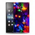 Дизайнерский пластиковый чехол для Sony Xperia acro S новогодний принт