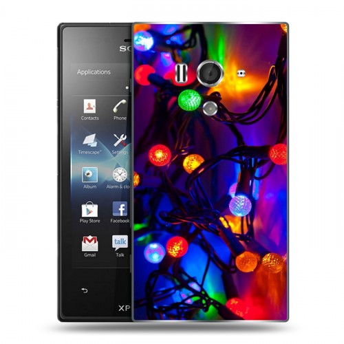 Дизайнерский пластиковый чехол для Sony Xperia acro S новогодний принт