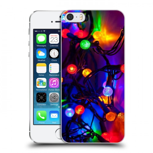Дизайнерский пластиковый чехол для Iphone 5s новогодний принт