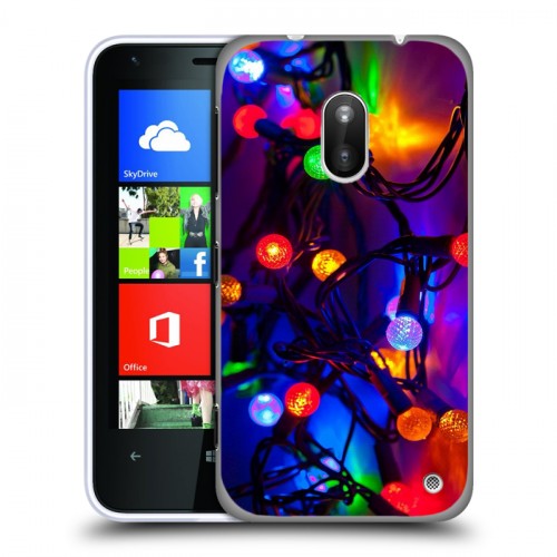 Дизайнерский силиконовый чехол для Nokia Lumia 620 новогодний принт