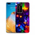 Дизайнерский пластиковый чехол для Huawei P40 Pro новогодний принт